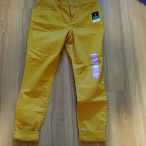 St. Jon's Bay fitted mustard jeans